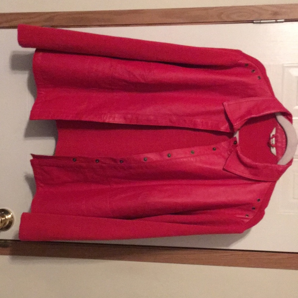 Nygard vintage red leather and sweater jacket WITHOUT size tags will fit 1X/18